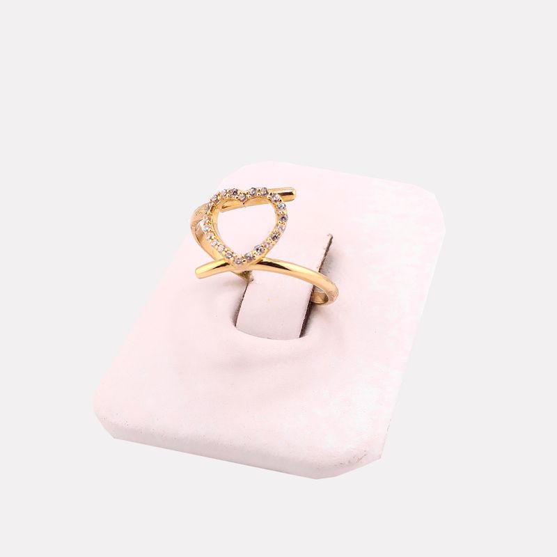 Anillo 2 Lineas Corazon 14k 1.6g #7